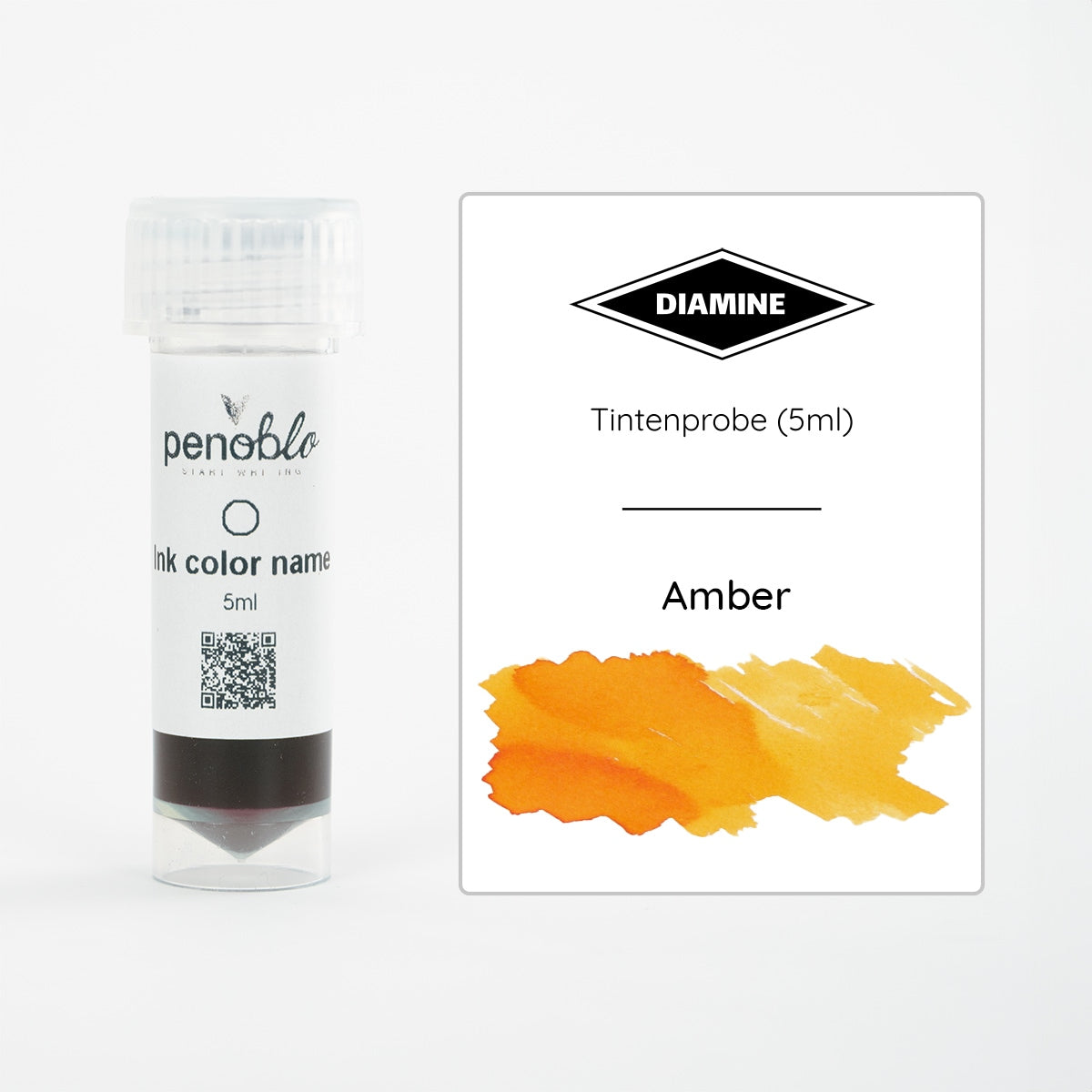 Campione d'inchiostro Penoblo, Diamine Regular, Amber