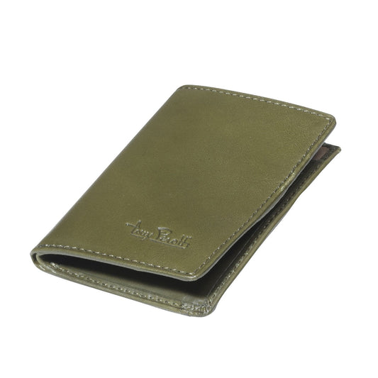 Tony Perotti, porte-cartes Furbo Grinta, fin, compartiment billets, Cognac-Vert