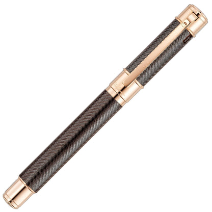 Penna stilografica Waldmann Commander 25 Ltd. Edt., placcata oro rosa, 18kt, marrone