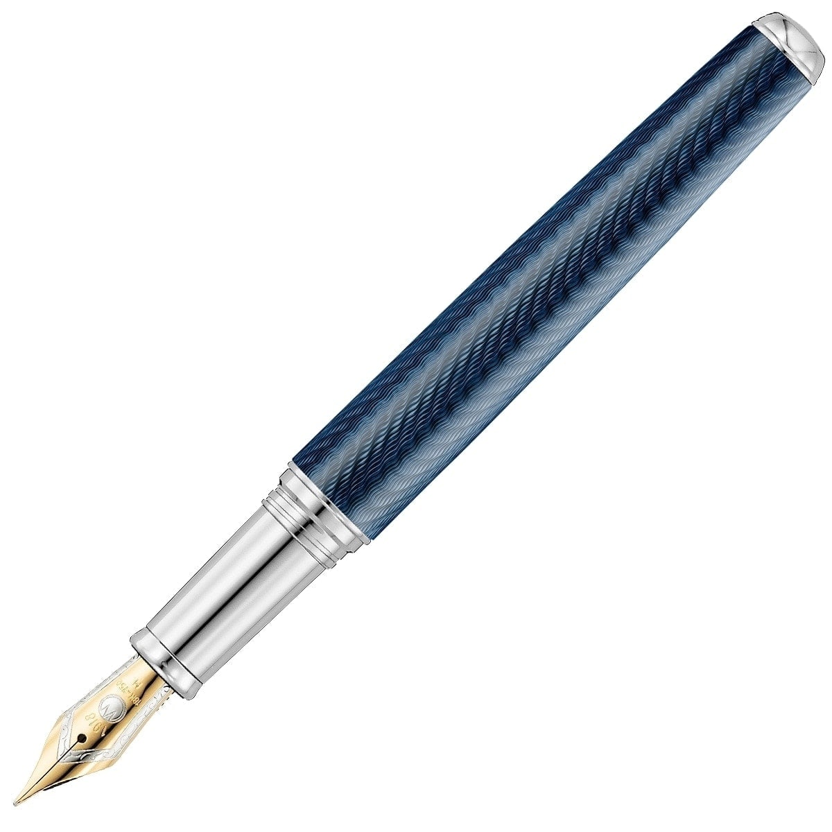 Waldmann, stylo-plume, Grandeur 18 carats, Bleu Océan