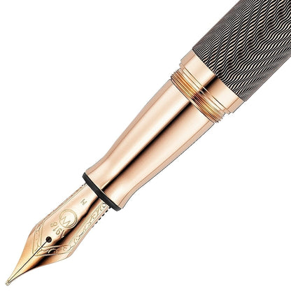 Stylo Waldmann Commander 25 Édition Limitée, plaqué or rose, marron