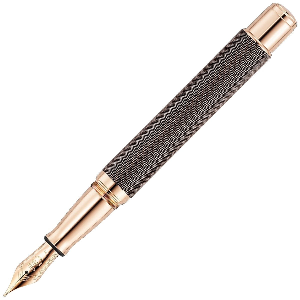 Stylo Waldmann Commander 25 Édition Limitée, plaqué or rose, marron
