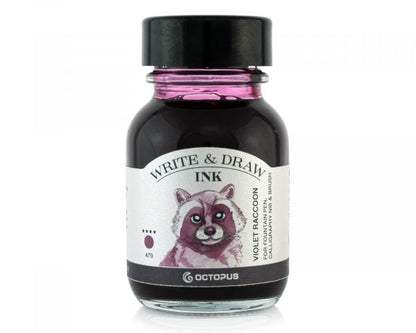 Octopus Fluids Inchiostro pigmentato e impermeabile per scrittura e disegno 479 Violet Raccoon Viola