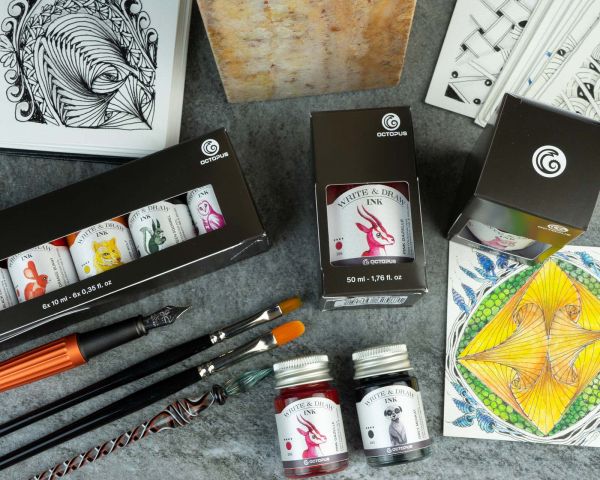 Octopus Fluids inchiostro per scrittura e disegno Write & Draw 347 Black Elephant Nero