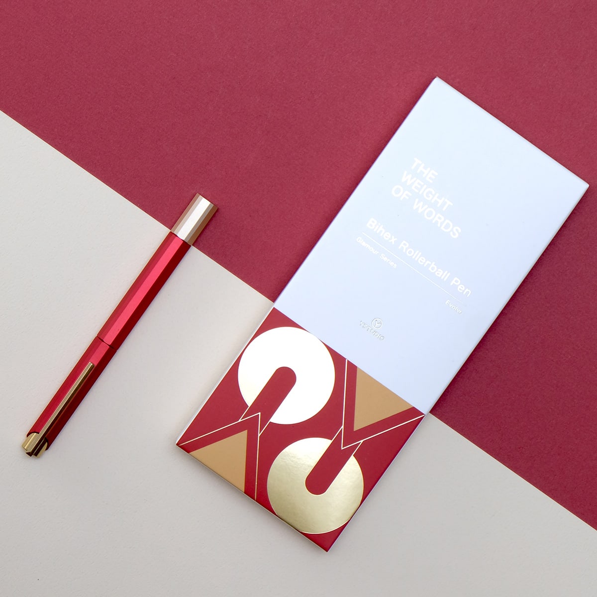 Stylo roller YSTUDIO, Glamour Evolve-Bihex, Marsala